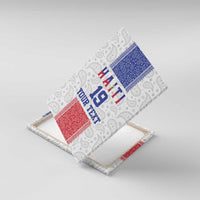 Custom Haiti Football Canvas Wall Art Paisley Flag Pattern Design - Wonder Print Shop