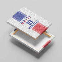 Custom Haiti Football Canvas Wall Art Paisley Flag Pattern Design - Wonder Print Shop