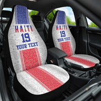 Custom Haiti Football Car Seat Cover Paisley Flag Pattern Design - Wonder Print Shop