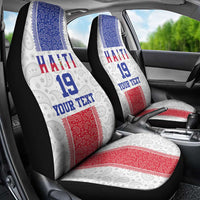 Custom Haiti Football Car Seat Cover Paisley Flag Pattern Design - Wonder Print Shop