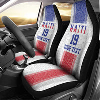 Custom Haiti Football Car Seat Cover Paisley Flag Pattern Design - Wonder Print Shop