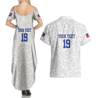 Custom Haiti Football Couples Matching Summer Maxi Dress and Hawaiian Shirt Paisley Flag Pattern Design - Wonder Print Shop