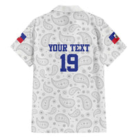 Custom Haiti Football Family Matching Long Sleeve Bodycon Dress and Hawaiian Shirt Paisley Flag Pattern Design - Wonder Print Shop