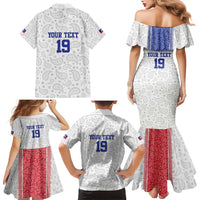 Custom Haiti Football Family Matching Mermaid Dress and Hawaiian Shirt Paisley Flag Pattern Design - Wonder Print Shop