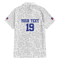 Custom Haiti Football Family Matching Off Shoulder Short Dress and Hawaiian Shirt Paisley Flag Pattern Design - Wonder Print Shop