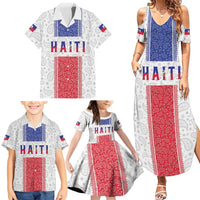 Custom Haiti Football Family Matching Summer Maxi Dress and Hawaiian Shirt Paisley Flag Pattern Design - Wonder Print Shop