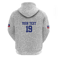 Custom Haiti Football Hoodie Paisley Flag Pattern Design - Wonder Print Shop