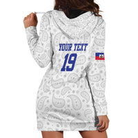 Custom Haiti Football Hoodie Dress Paisley Flag Pattern Design - Wonder Print Shop