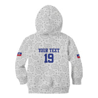 Custom Haiti Football Kid Hoodie Paisley Flag Pattern Design - Wonder Print Shop