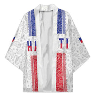 Custom Haiti Football Kimono Paisley Flag Pattern Design - Wonder Print Shop