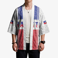 Custom Haiti Football Kimono Paisley Flag Pattern Design - Wonder Print Shop