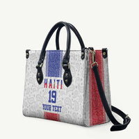 Custom Haiti Football Leather Bag Paisley Flag Pattern Design - Wonder Print Shop