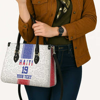 Custom Haiti Football Leather Bag Paisley Flag Pattern Design - Wonder Print Shop