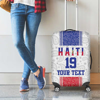 Custom Haiti Football Luggage Cover Paisley Flag Pattern Design - Wonder Print Shop