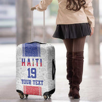 Custom Haiti Football Luggage Cover Paisley Flag Pattern Design - Wonder Print Shop