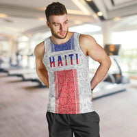 Custom Haiti Football Men Tank Top Paisley Flag Pattern Design - Wonder Print Shop