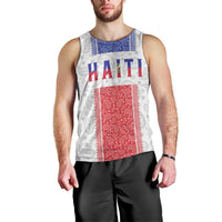 Custom Haiti Football Men Tank Top Paisley Flag Pattern Design - Wonder Print Shop
