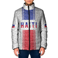 Custom Haiti Football Padded Jacket Paisley Flag Pattern Design - Wonder Print Shop