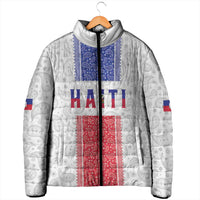 Custom Haiti Football Padded Jacket Paisley Flag Pattern Design - Wonder Print Shop