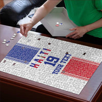 Custom Haiti Football Puzzle Paisley Flag Pattern Design - Wonder Print Shop