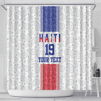 Custom Haiti Football Shower Curtain Paisley Flag Pattern Design - Wonder Print Shop