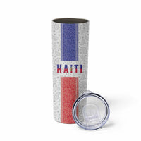 Custom Haiti Football Skinny Tumbler Paisley Flag Pattern Design - Wonder Print Shop