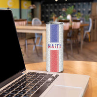 Custom Haiti Football Skinny Tumbler Paisley Flag Pattern Design - Wonder Print Shop