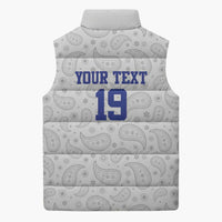 Custom Haiti Football Sleeveless Puffer Jacket Paisley Flag Pattern Design - Wonder Print Shop