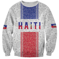 Custom Haiti Football Sweatshirt Paisley Flag Pattern Design - Wonder Print Shop