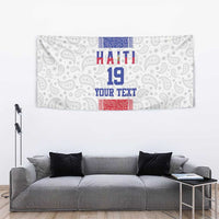 Custom Haiti Football Tapestry Paisley Flag Pattern Design - Wonder Print Shop