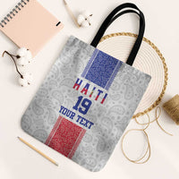 Custom Haiti Football Tote Bag Paisley Flag Pattern Design - Wonder Print Shop