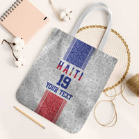 Custom Haiti Football Tote Bag Paisley Flag Pattern Design - Wonder Print Shop