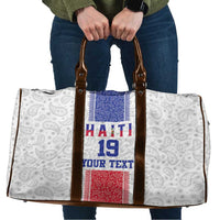 Custom Haiti Football Travel Bag Paisley Flag Pattern Design - Wonder Print Shop