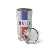 Custom Haiti Football Tumbler Cup Paisley Flag Pattern Design - Wonder Print Shop