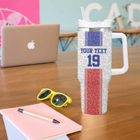 Custom Haiti Football Tumbler With Handle Paisley Flag Pattern Design - Wonder Print Shop