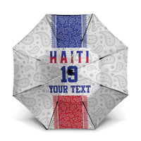 Custom Haiti Football Umbrella Paisley Flag Pattern Design - Wonder Print Shop