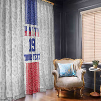 Custom Haiti Football Window Curtain Paisley Flag Pattern Design - Wonder Print Shop