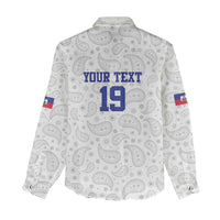 Custom Haiti Football Women Casual Shirt Paisley Flag Pattern Design - Wonder Print Shop