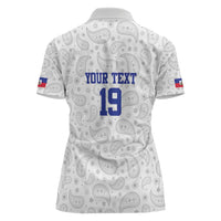 Custom Haiti Football Women Polo Shirt Paisley Flag Pattern Design - Wonder Print Shop