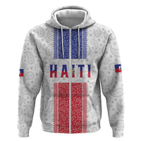 Custom Haiti Football Zip Hoodie Paisley Flag Pattern Design - Wonder Print Shop