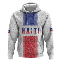 Custom Haiti Football Zip Hoodie Paisley Flag Pattern Design - Wonder Print Shop
