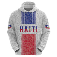 Custom Haiti Football Zip Hoodie Paisley Flag Pattern Design - Wonder Print Shop