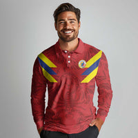 Colombia Rene Higuita Scorpion Kick Long Sleeve Polo Shirt Away Retro 1995 Goalkeeper Legend - Wonder Print Shop