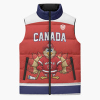 Canada Ice Hockey Custom Sleeveless Puffer Jacket Maple Leaf Turkey Mascot