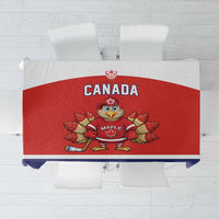 Canada Ice Hockey Tablecloth Maple Leaf Turkey Mascot