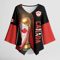 Personalized Canada Football 2026 Kimono Sleeve Blouse Trophy Flag Pride Art