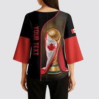 Personalized Canada Football 2026 Kimono Sleeve Blouse Trophy Flag Pride Art