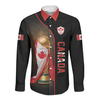 Personalized Canada Football 2026 Long Sleeve Button Shirt Trophy Flag Pride Art