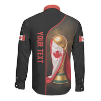 Personalized Canada Football 2026 Long Sleeve Button Shirt Trophy Flag Pride Art