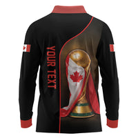Personalized Canada Football 2026 Long Sleeve Polo Shirt Trophy Flag Pride Art